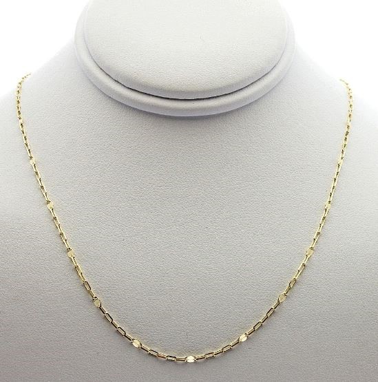 9ct Yellow Gold Solid Ball Twist Necklace 45cm