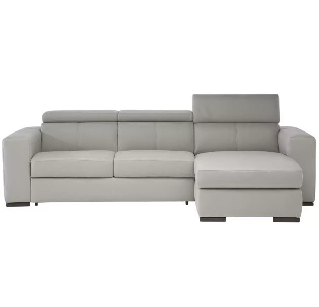 NATUZZI 2pc Italian Top Grain Leather Sectional Sofa Lounge With 3x Manual Auction