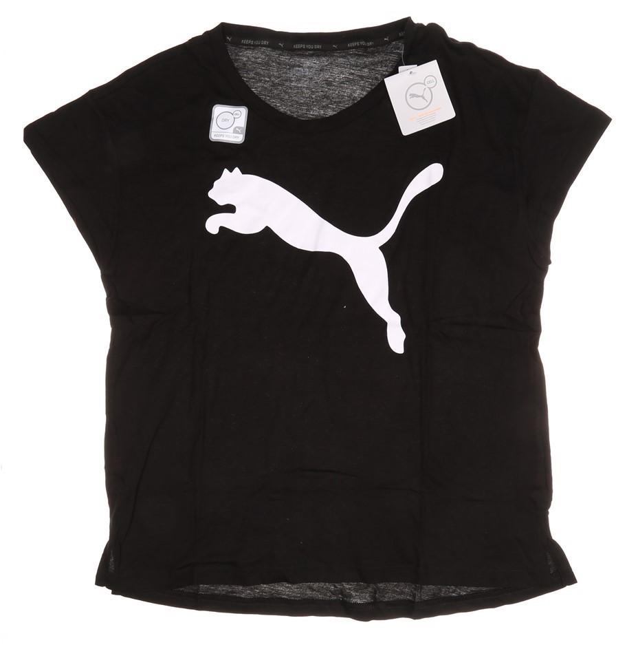 2 x Women's PUMA Cat Logo Active T-Shirt, Size M, Black. Buyers Note - Di