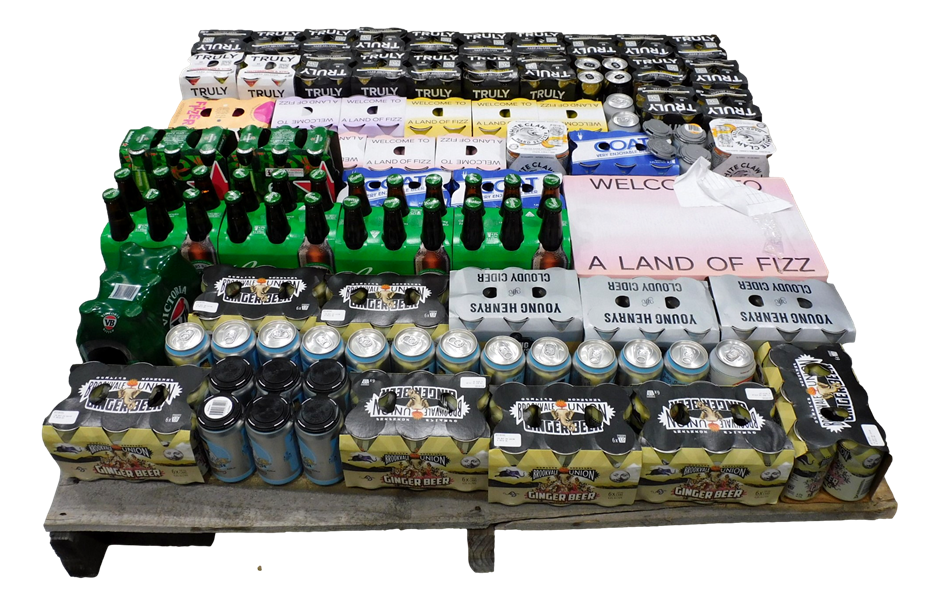 Pallet of Approx 308 Assorted Cans and Bottles of Seltzer, Cider and ...