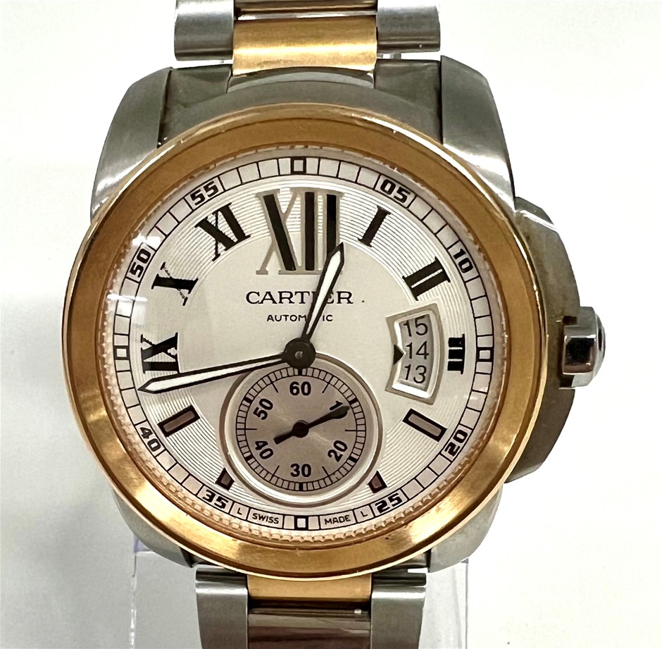 2 tone rose gold cartier watch