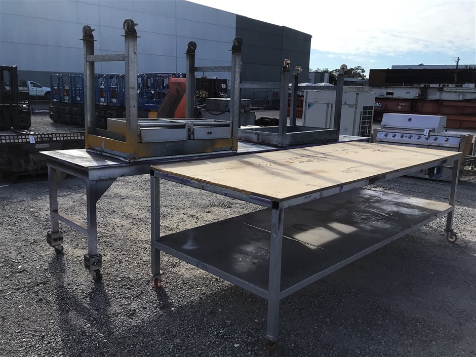 4 x Assorted of Steel Tables with MDF Top Auction (0094-5053094 ...