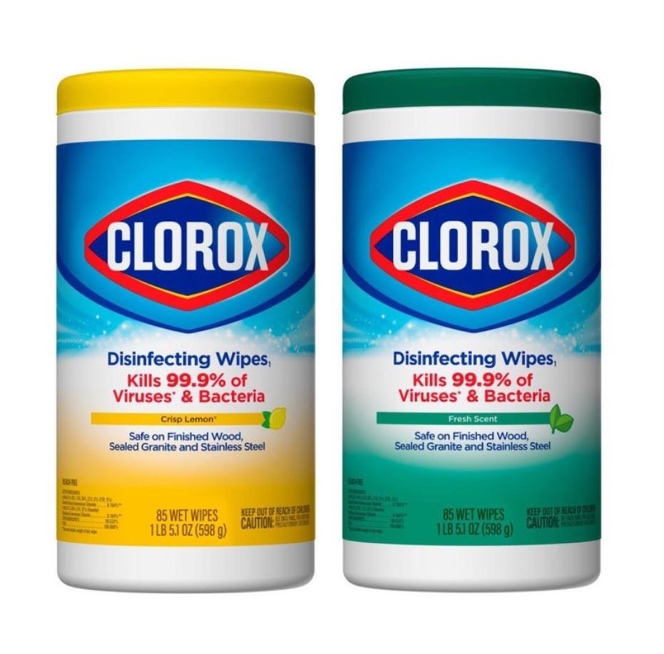4 x CLOROX 85pk Disinfecting Wipes, 598g.