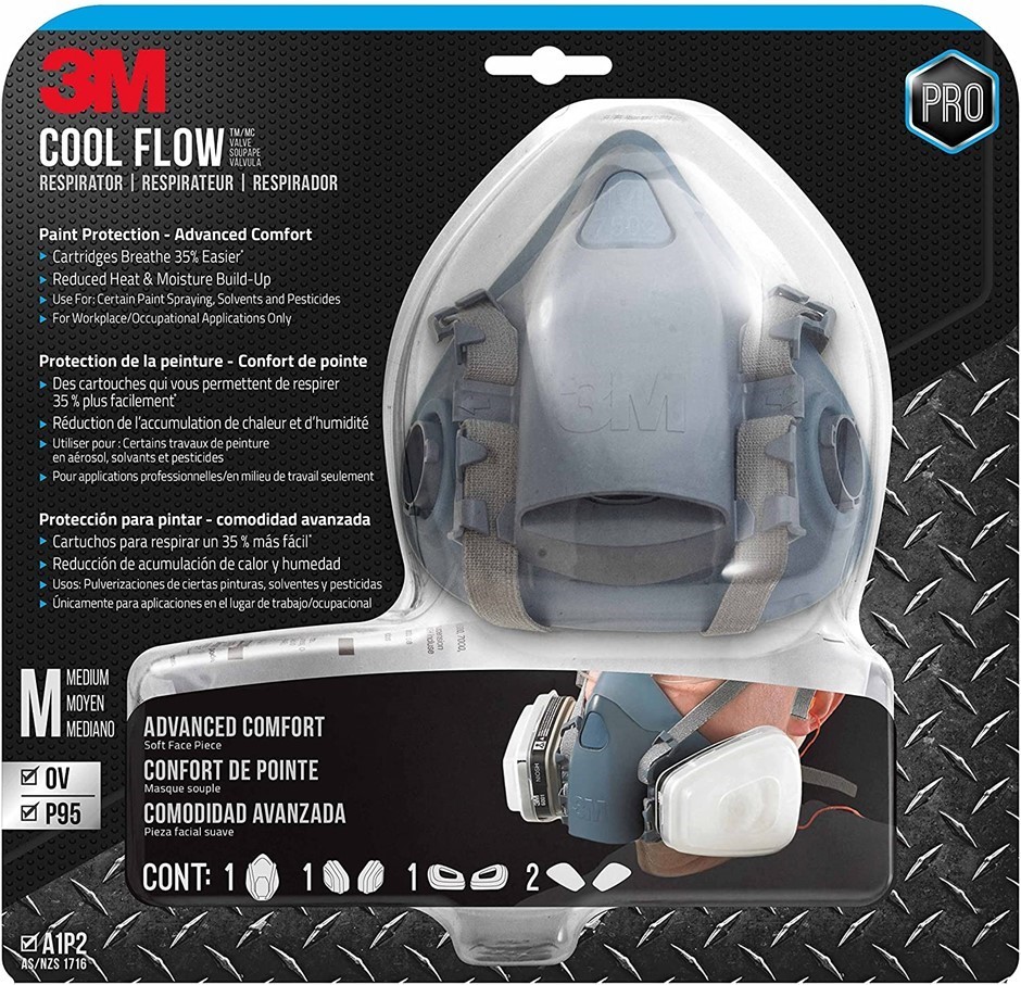 3M Safety Professional Paint Respirator, Medium 7512PA1.