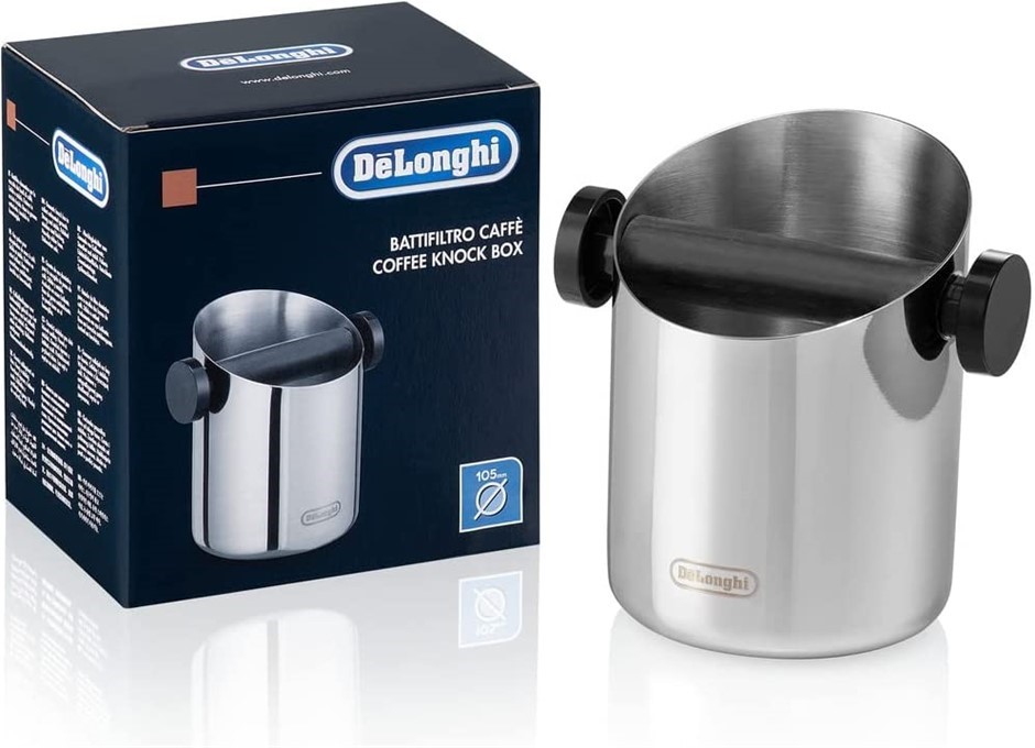 DELONGHI Knock Box, Coffee Machine Accessory, Stainless Steel, DLSC059, Met