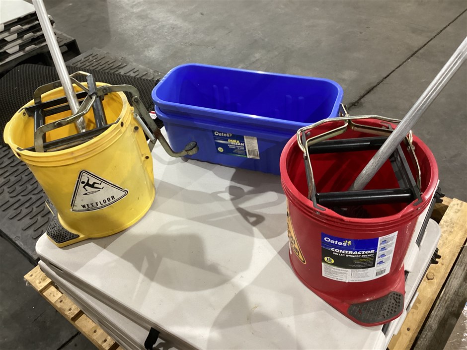 Oates Window Cleaning Buckets, Qty x 2, Mop Buckets And Mops, Qty x 2