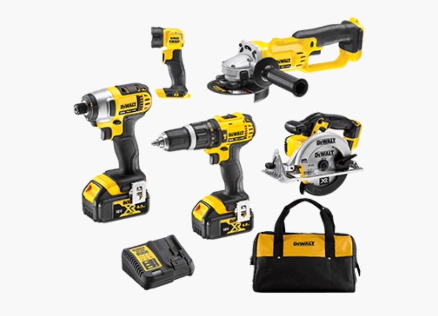 DEWALT 5 Piece Cordless Power Tool Kit. NB Damaged packaging may