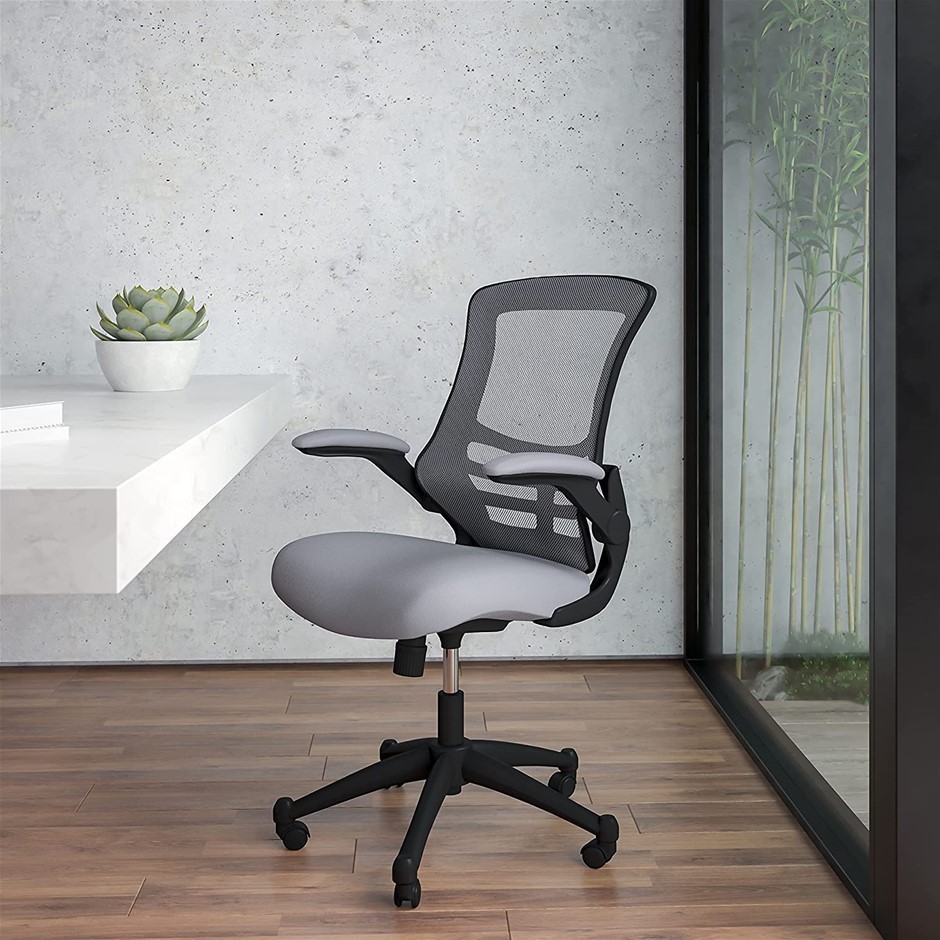 FLASH FURNITURE Mid Back Dark Gray Mesh Swivel Ergonomic Task Office Chair Auction GraysOnline Australia