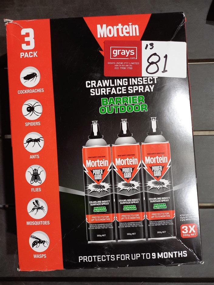 MORTEIN Power Gard Crawling Insect Surface Spray, Barrier Outdoor, 3pk