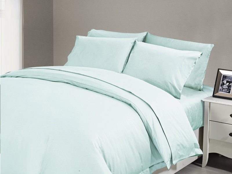 Buy 1200 TC Flat Sheet Double Duck Egg Blue Grays Australia