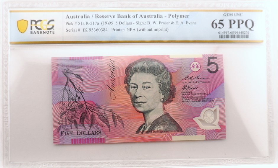 1995 Australian 5 Banknote Auction (00562554142) Grays Australia