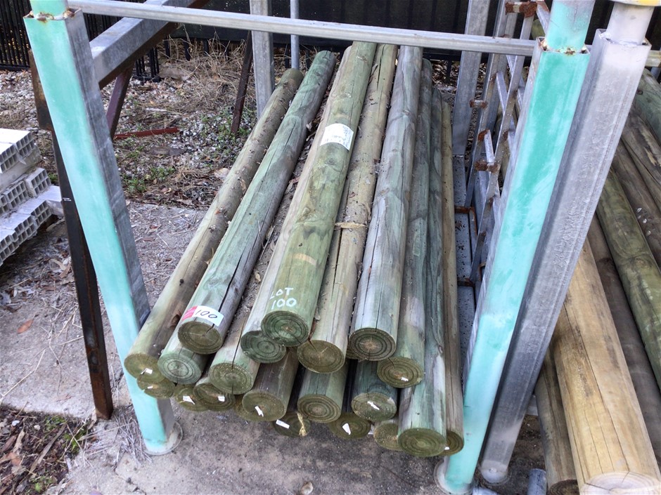 23 x 100mmDiam. Treated Pine Tru-Log Post Auction (0100-7046217 ...