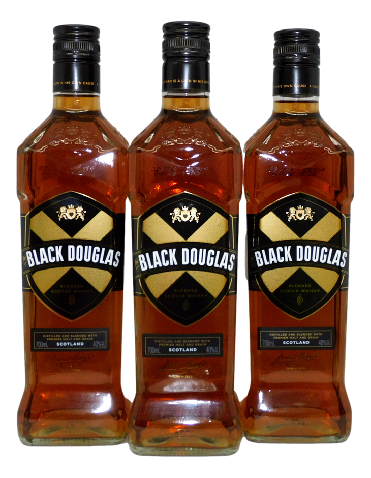 Black Douglas Blended Scotch Whisky (3x 700mL) Scotland Auction (0028 ...