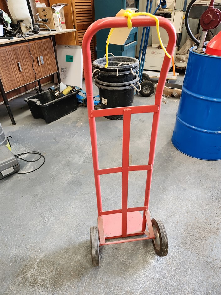 Small Red Hand Trolley with Solid Tyres Auction (0009-3026578) | Grays ...