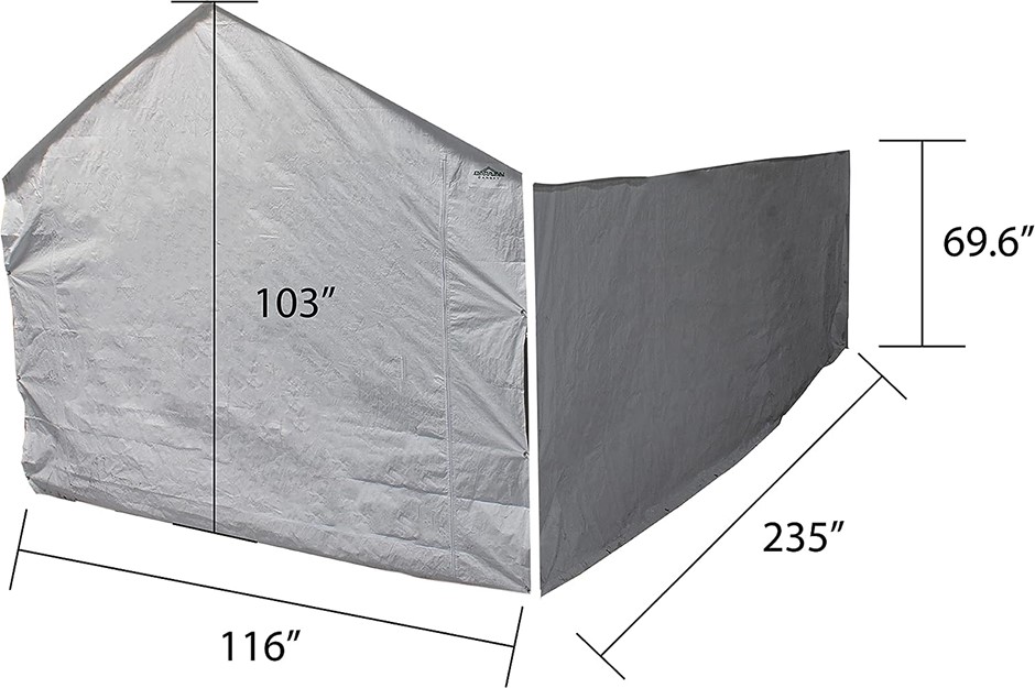 CARAVAN CANOPY Side Wall Kit for Domain Carport, White (Top and Frame