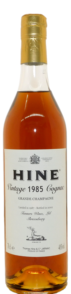 Hine Cognac 1985 Grand Champagne (1x 700mL). Auction (0031