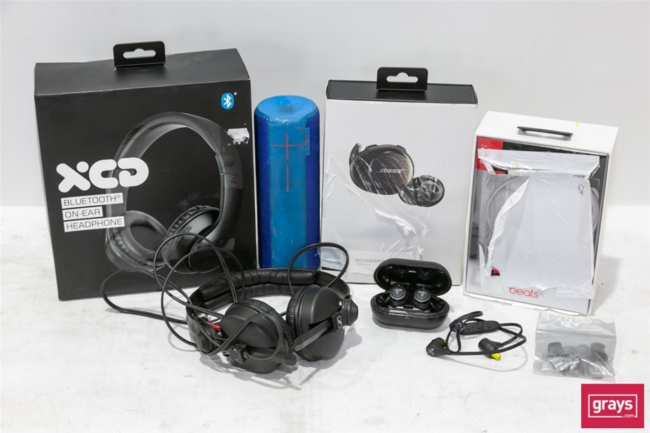 Bundle of Used/Untested Headphones, Earphones, Speakers, and Hair ...