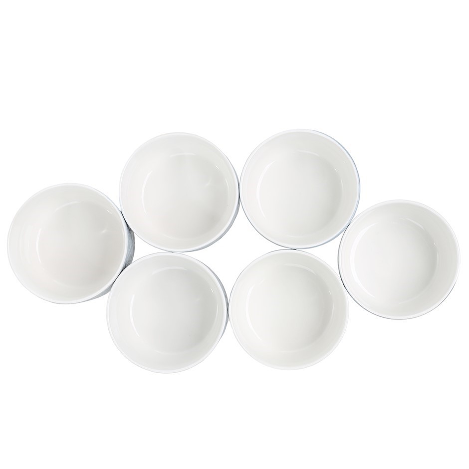 6 x OVER AND BACK Small Ceramic Stoneware Dining Bowls.