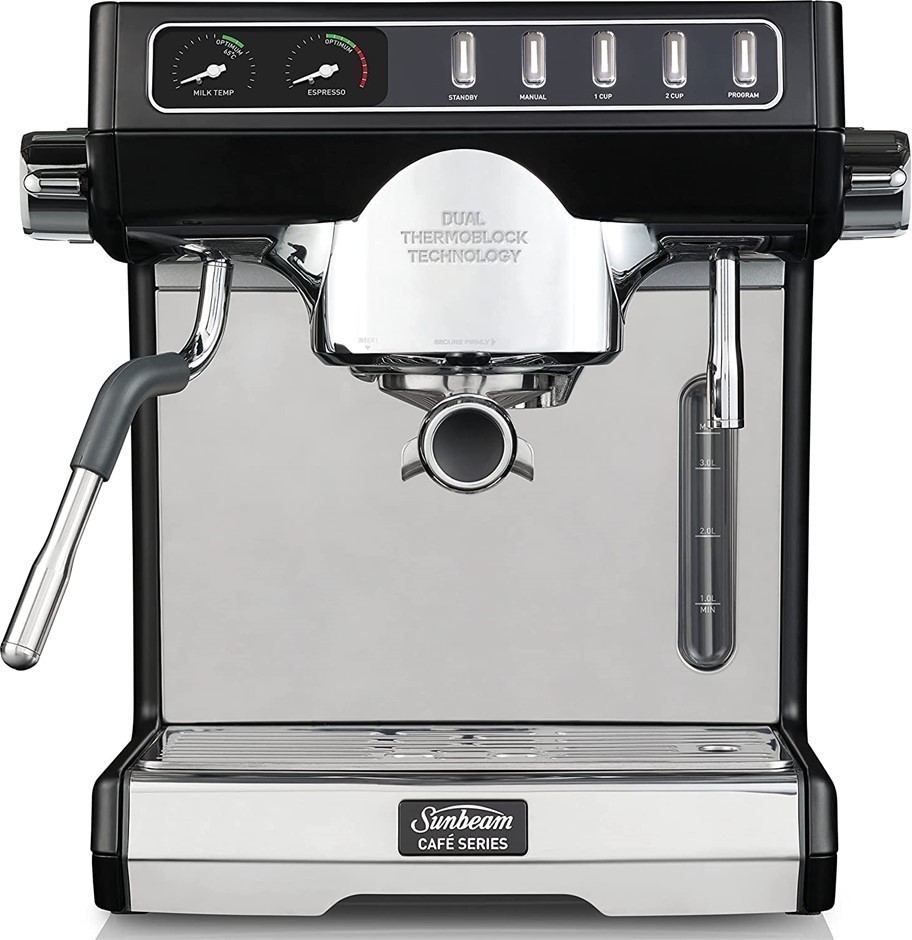 SUNBEAM Cafe Series Duo Manual Espresso Machine, Dual Thermoblock Heating S