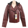 LEVI'S Women's Faux Leather Hoodie Jacket, Size M, Polyurethane/Viscose/Pol