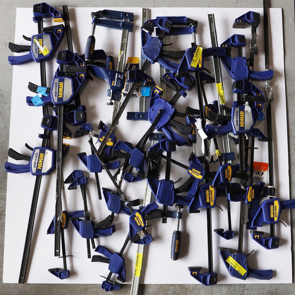 32 x Assorted IRWIN Sash Clamps, Various Sizes. NB This is a retail