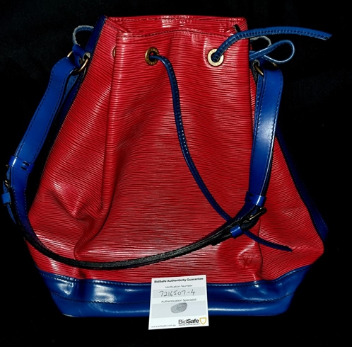 At Auction: Louis Vuitton, Louis Vuitton Blue Epi Leather Noe