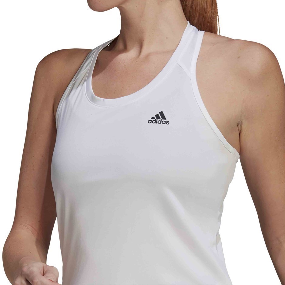 2 x ADIDAS Women's 3S Tank, Size L, Polyester, White/ Black. Buyers Note -