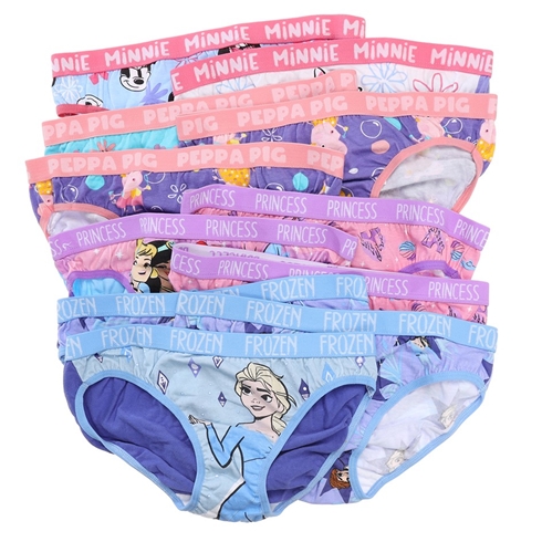 11 x RIO Girls' Mixed Underwear, Size 4/6, Incl: FROZEN, PEPPA PIG & MINNIE  Auction