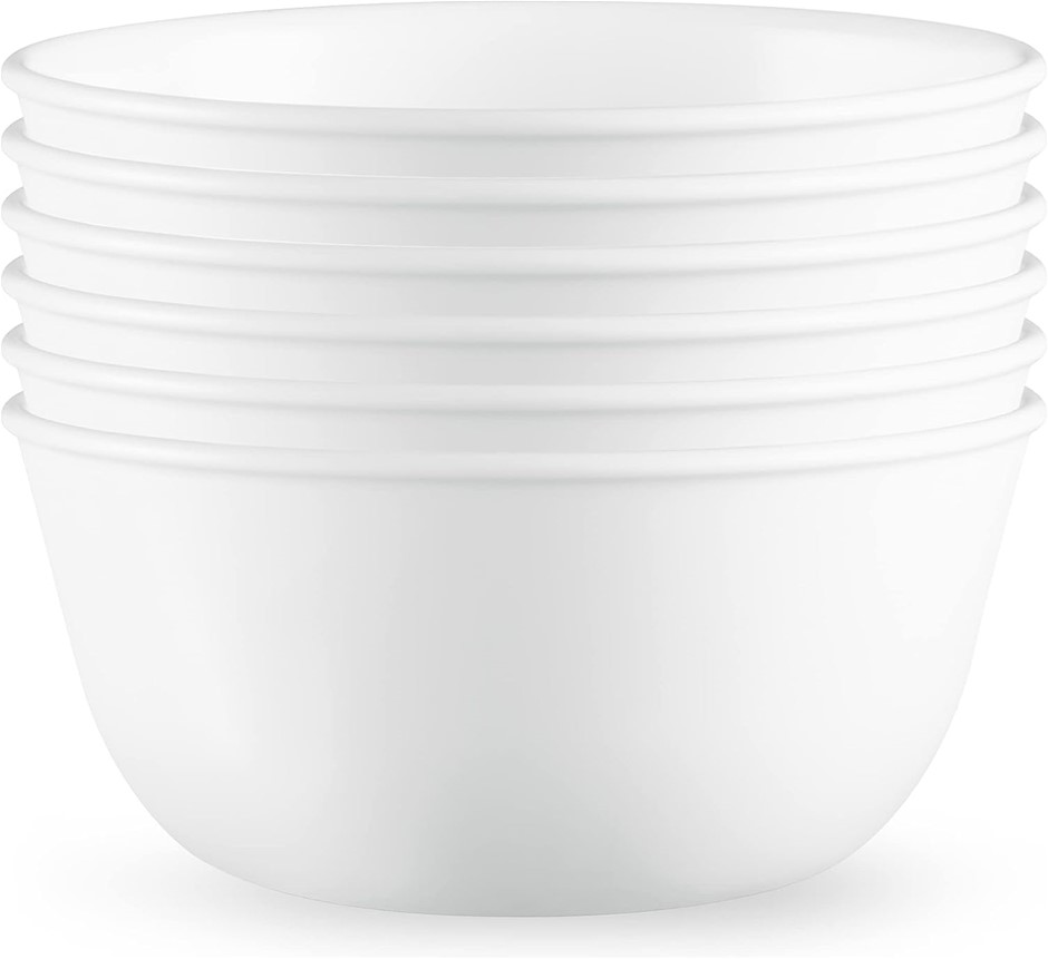 CORELLE Soup Bowl, Winter Frost White, 828 ml Capacity, 6 Piece Set. NB