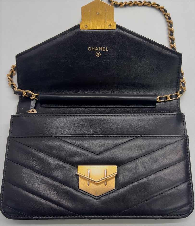 Chanel chevron best sale medal flap bag