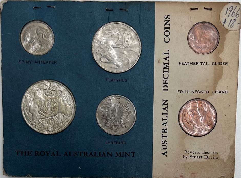 1966 The Royal Australian Mint Australian Decimal Coins Set Auction ...
