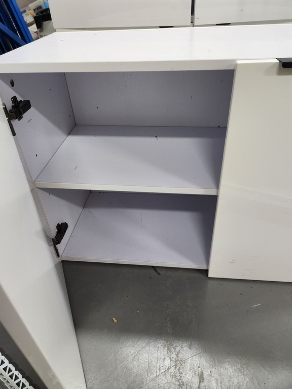 3 xLaminate cupboards soft closing, Gloss white Auction (00455054650