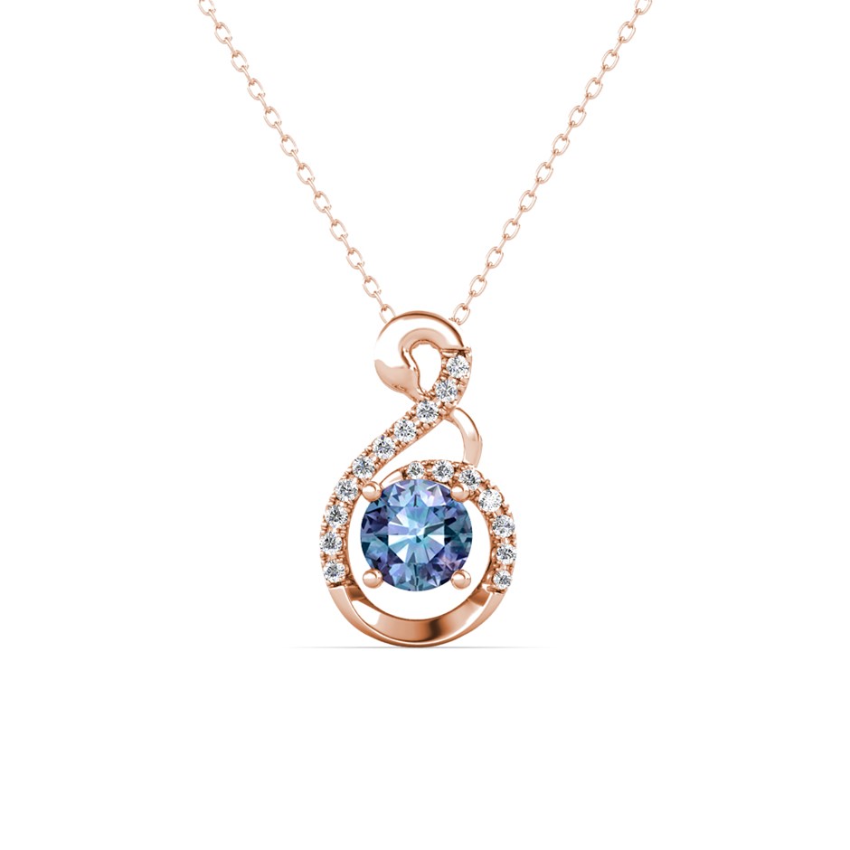 Elegant 18k Rose Gold Vermeil Alexandrite 1.00-carat Necklace Auction ...