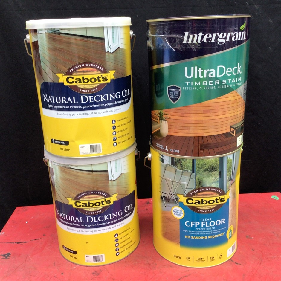 4 x Assorted 10 Litre Tins of Paint Auction (00243027693) Grays