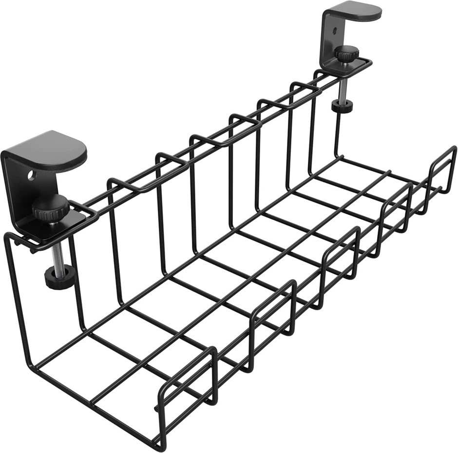 KD ESSENTIALS Metal Cable Basket, Clampable Cable Holder, Drill-Free & Scre