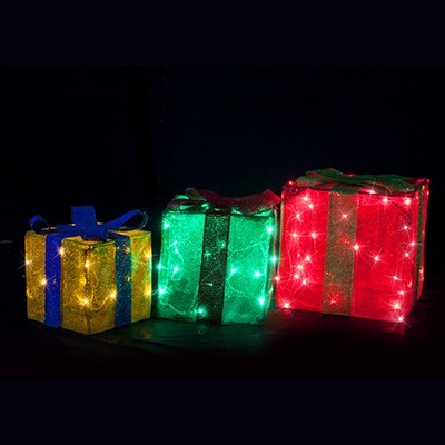 3 LED Tinsel Present Christmas Light Dis