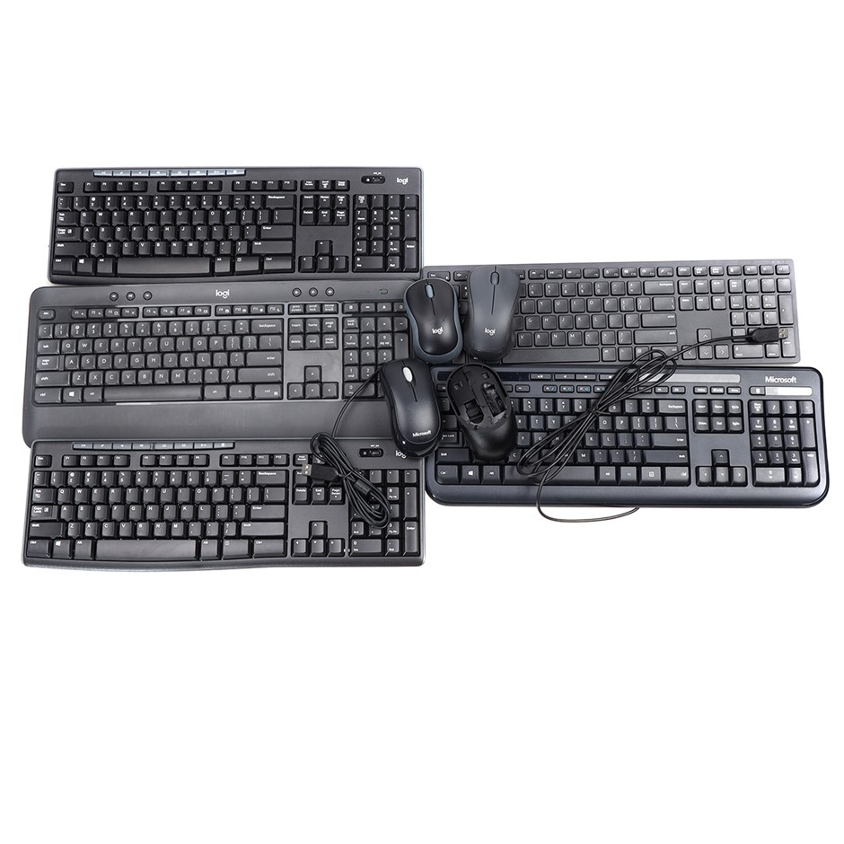 5x Assorted Keyboards, INCL: LOGITECH, MICROSOFT, ETC.. NB: Condition ...