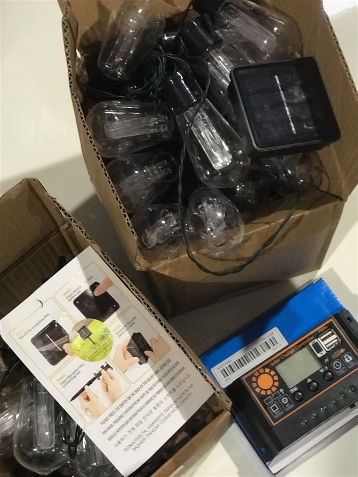 Lot Boxes of solar powered string lighting with solar regulator duel ...