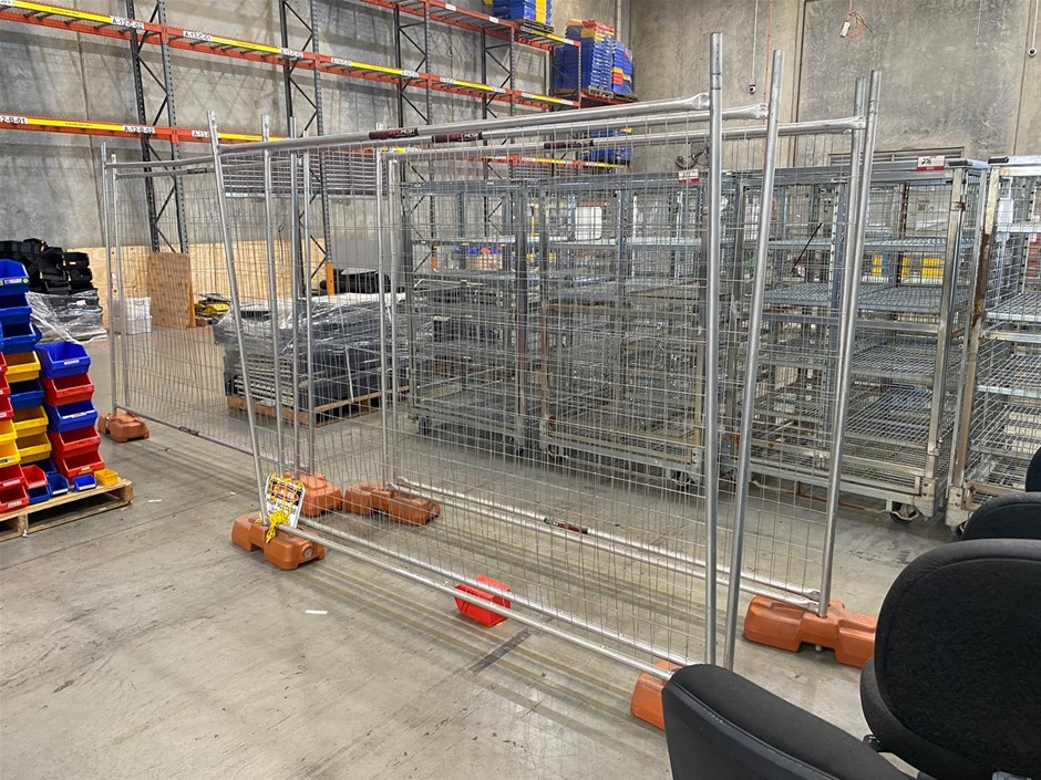 6x Temporary Fencing Panels with Quantity of Feet Auction (0302-7049539 ...