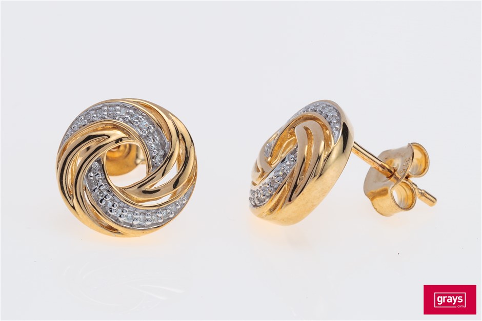 9ct Yellow Gold 0.20ct Diamond Diamond Fashion Earrings main image 0