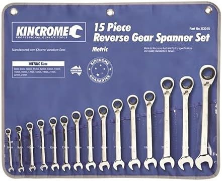 KINCROME Metric 15-Pieces Reverse Combination Gear Spanner Set. Auction ...