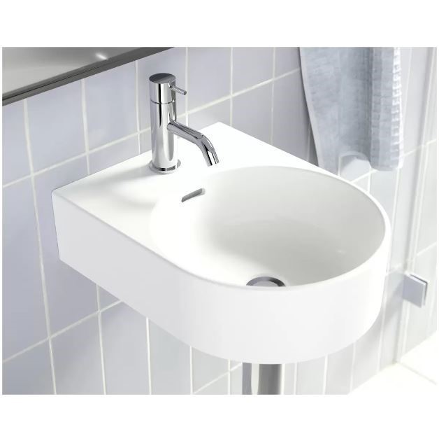 CLARK Wall Basin With Mixer Tap, White, Basin: 5.2L, H 45 x W 35 x D 16.3 c