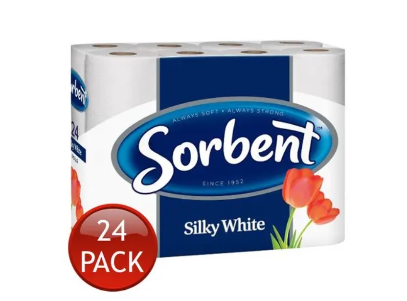 SORBENT 24pk Silky White, Toilet Paper Roll. NB: Not in original ...