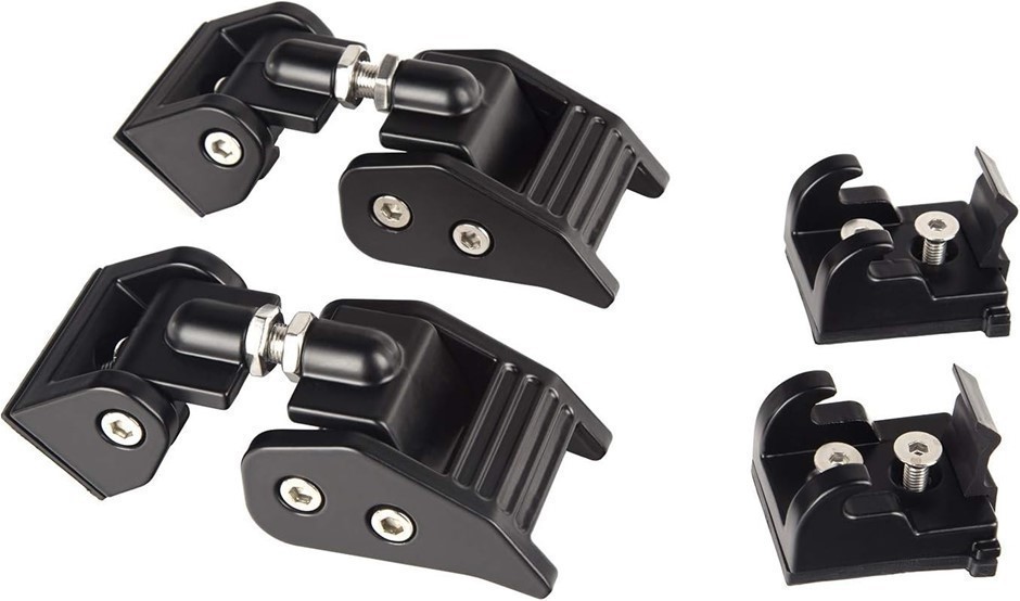 Pair of RUGGED RIDGE Black Aluminum Hood Catch Set, 11210.11.