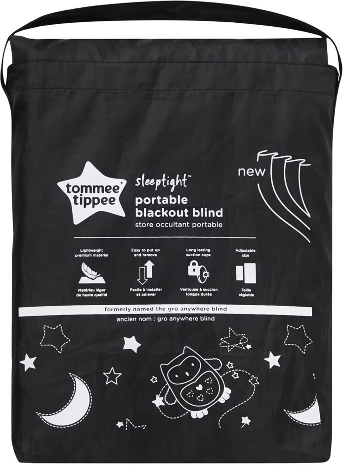 TOMMEE TIPPEE Sleeptime Portable Blackout Blind with Suction Cups, Adjustab