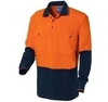 5 x WORKSENSE Cotton Polo Long Sleeve Shirt, Size L, Orange/Navy.  Buyers N