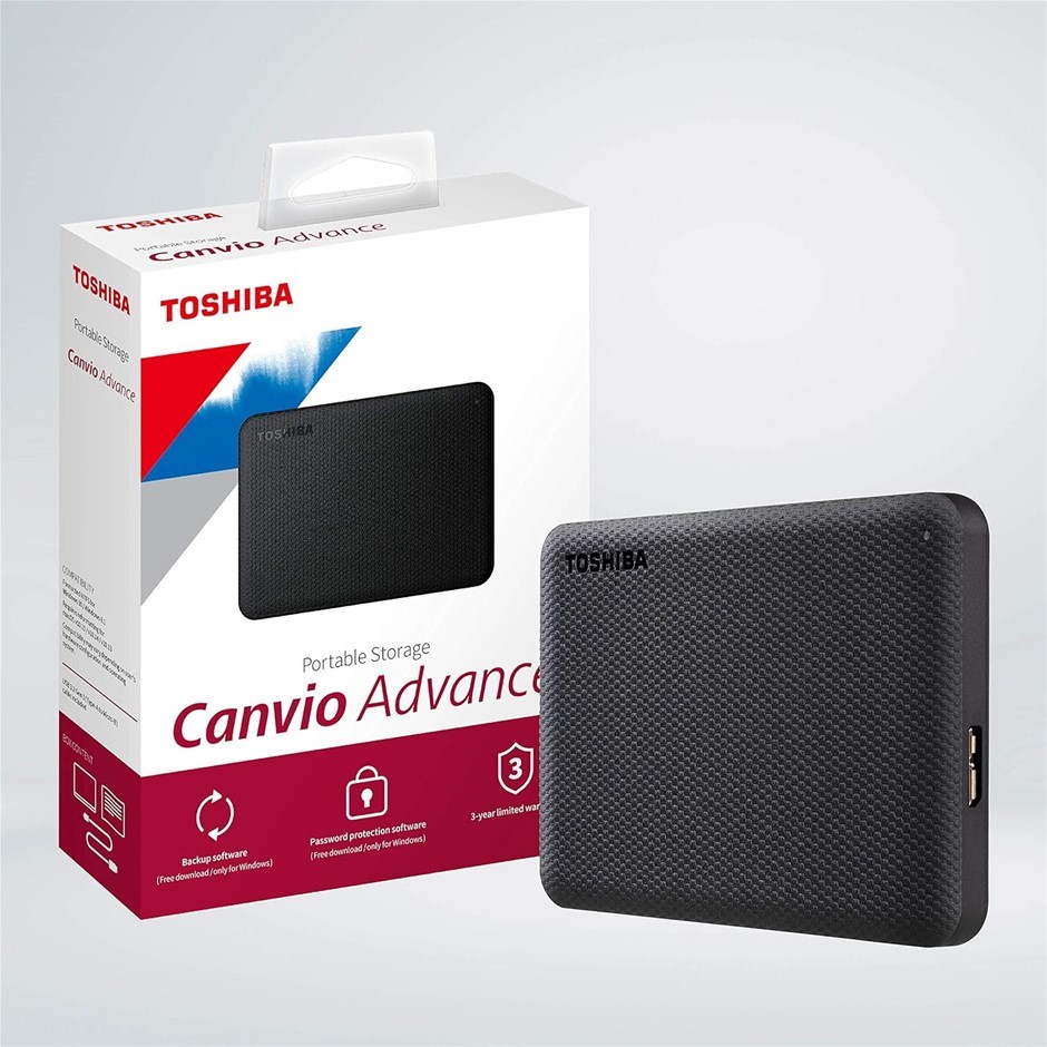 TOSHIBA Canvio Advance V10 2TB USB 3.0 Portable External Hard Drive, Black.