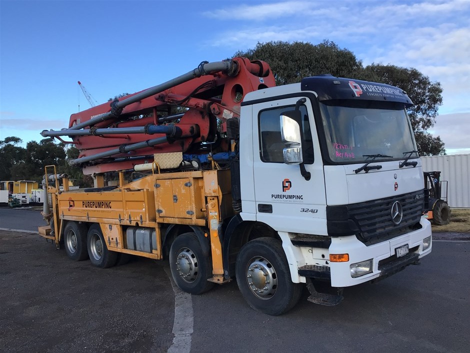 2003 Mercedes Benz  Actros 3240 8 x 4 Concrete Pump Truck