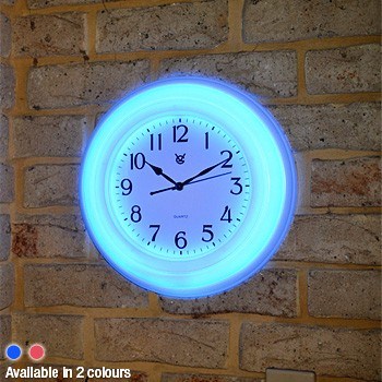 Retro Neon Wall Clock - Blue
