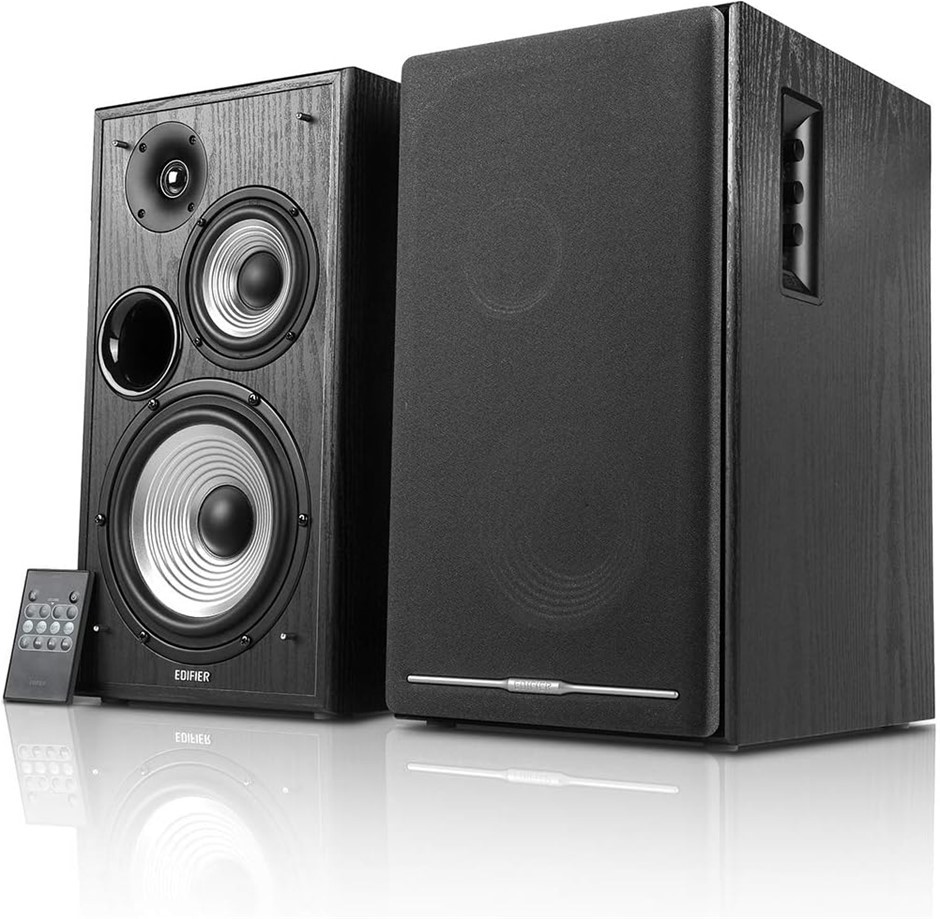 EDIFIER Tri-Amp Bluetooth Active 2.0 3-Way Studio Monitor Speakers, Black,